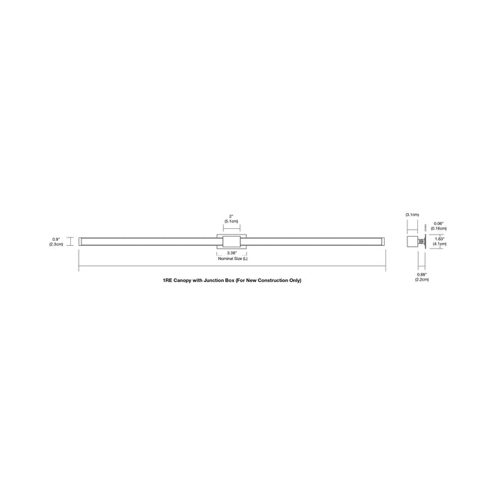 Tie Stix 2-Light Adjustable 24-Inch LED Vanity Wall Light with Remote Power - line drawing.