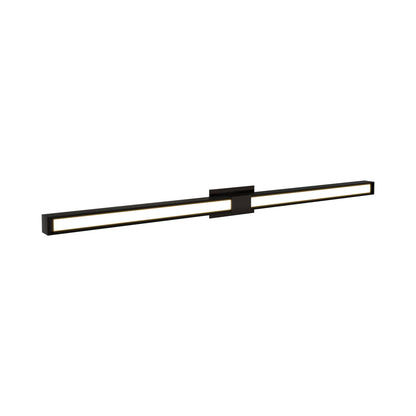 Tie Stix 2RE 2-Light LED Wood Vanity Wall Light in Antique Bronze/Wood Espresso.