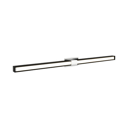 Tie Stix 2RE 2-Light LED Wood Vanity Wall Light in Chrome/Wood Espresso.