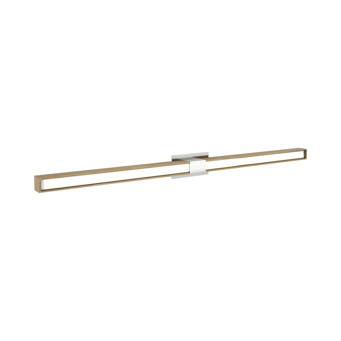 Tie Stix 2RE 2-Light LED Wood Vanity Wall Light in Chrome/Wood White Oak.