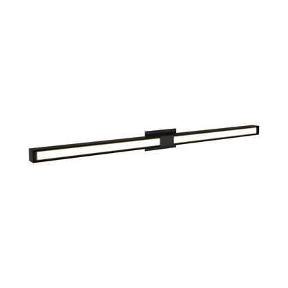 Tie Stix 2RE 2-Light LED Wood Vanity Wall Light in Satin Black/Wood Espresso.