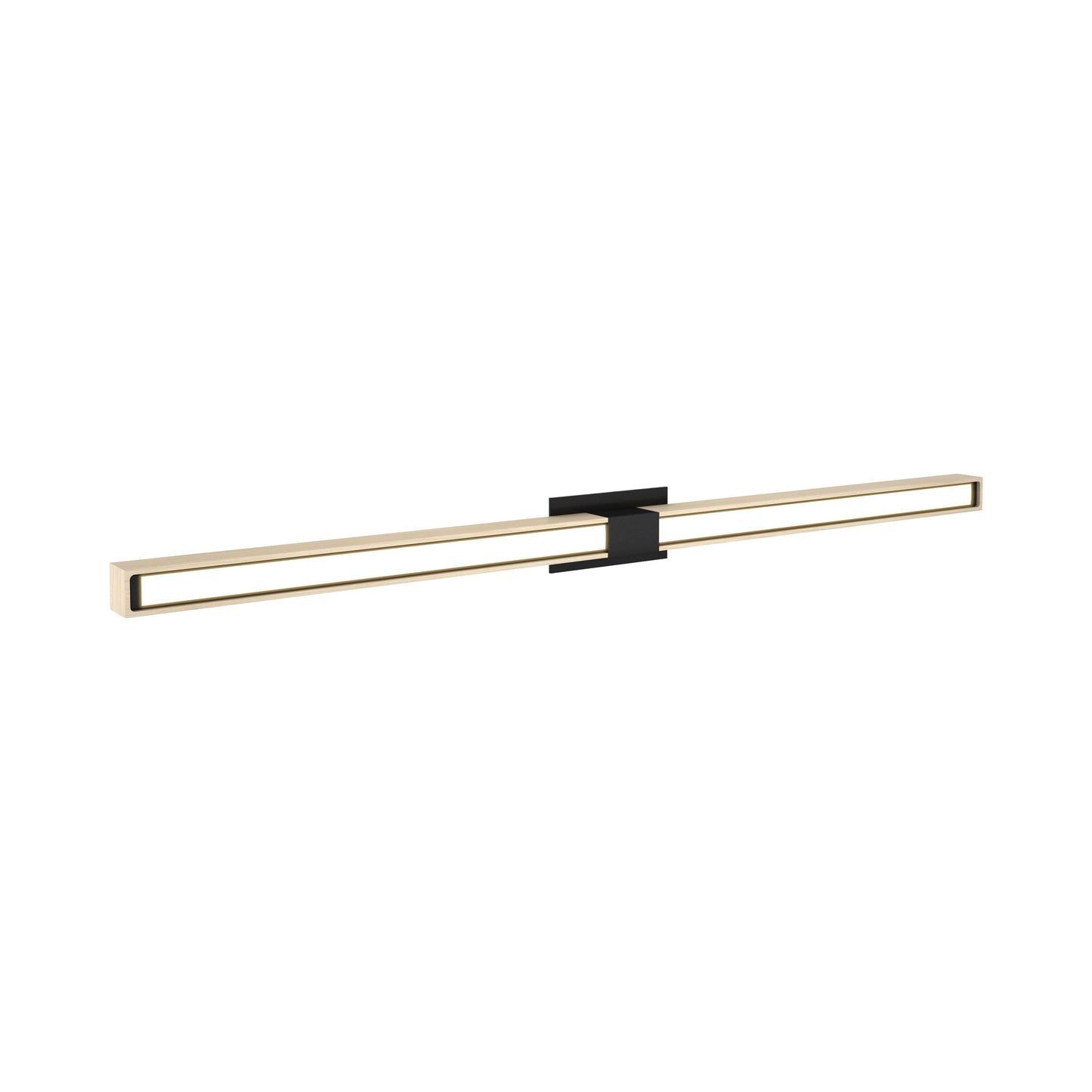 Tie Stix 2RE 2-Light LED Wood Vanity Wall Light in Satin Black/Wood Maple.