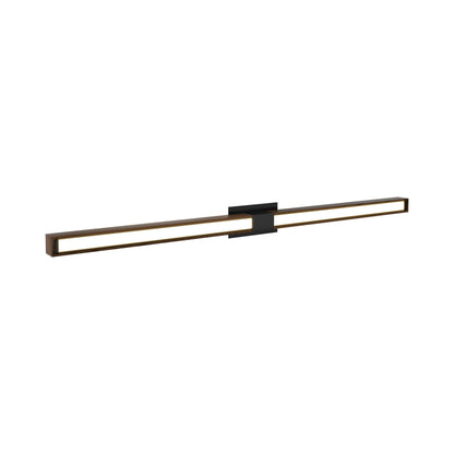 Tie Stix 2RE 2-Light LED Wood Vanity Wall Light in Satin Black/Wood Walnut.