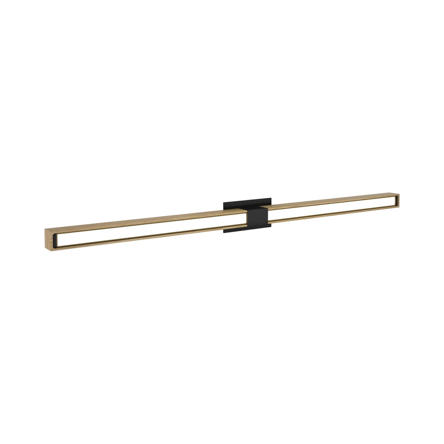 Tie Stix 2RE 2-Light LED Wood Vanity Wall Light in Satin Black/Wood White Oak.