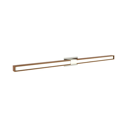 Tie Stix 2RE 2-Light LED Wood Vanity Wall Light in Satin Nickel/Wood Cherry.