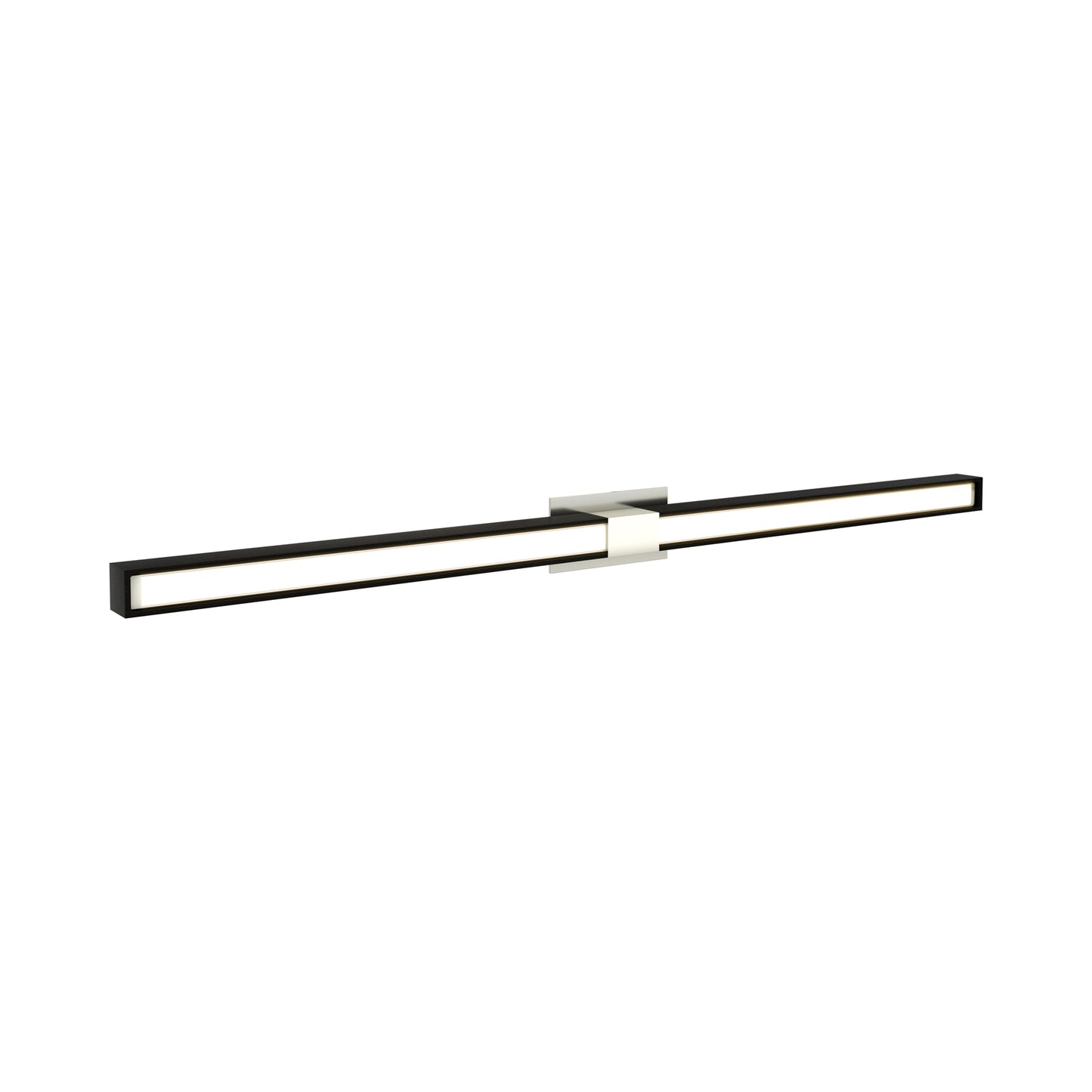 Tie Stix 2RE 2-Light LED Wood Vanity Wall Light in Satin Nickel/Wood Espresso.