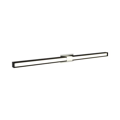 Tie Stix 2RE 2-Light LED Wood Vanity Wall Light in Satin Nickel/Wood Espresso.