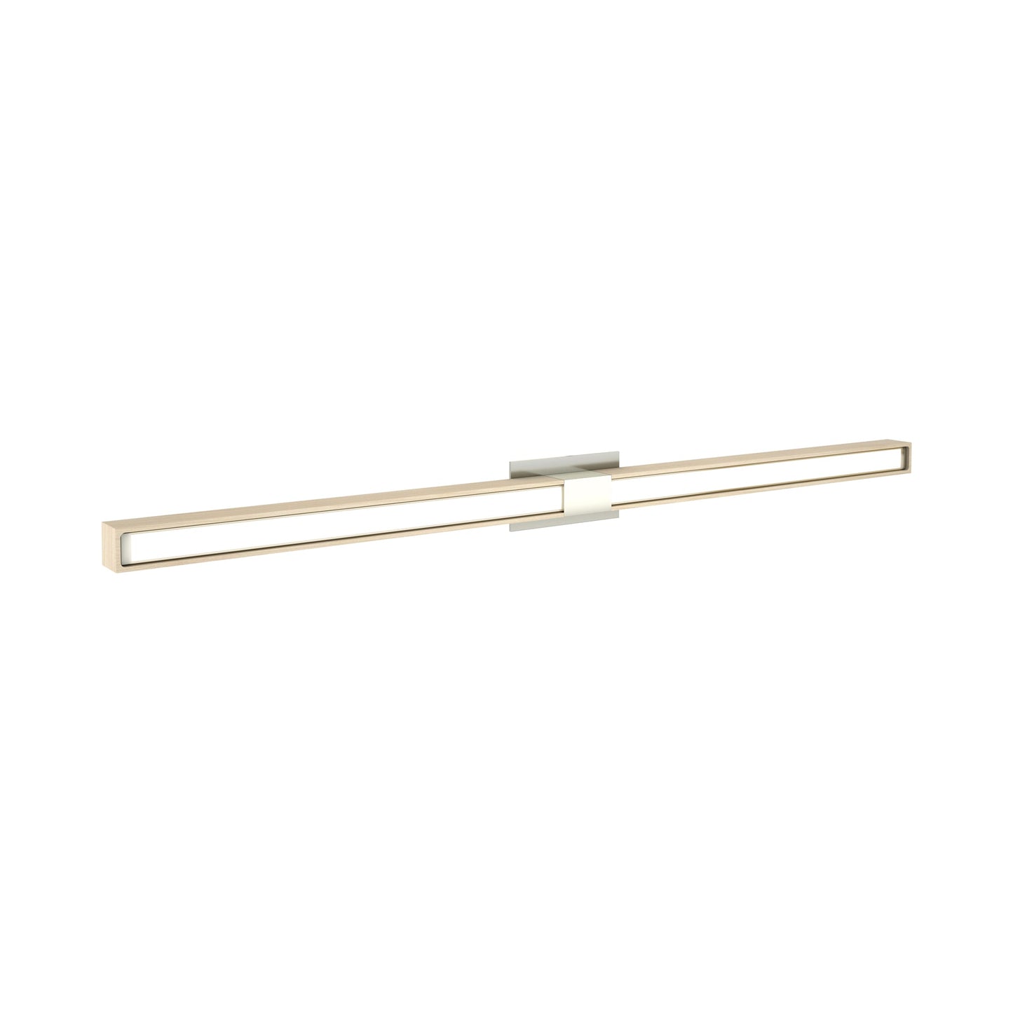 Tie Stix 2RE 2-Light LED Wood Vanity Wall Light in Satin Nickel/Wood Maple.