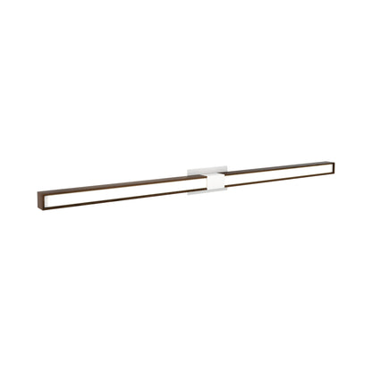 Tie Stix 2RE 2-Light LED Wood Vanity Wall Light in White/Wood Walnut.