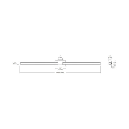 Tie Stix 2RE 2-Light LED Wood Vanity Wall Light - line drawing.