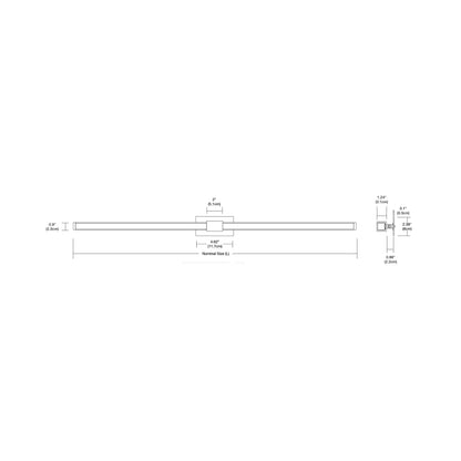 Tie Stix 2RE Adjustable 2-Light LED Vanity Wall Light - line drawing.