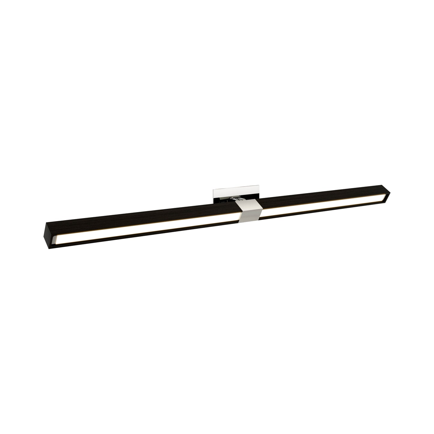 Tie Stix 2RE Adjustable 2-Light LED Wood Vanity Wall Light in Chrome/Wood Espresso.