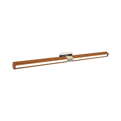Tie Stix 2RE Adjustable 2-Light LED Wood Vanity Wall Light in Satin Nickel/Wood Cherry.