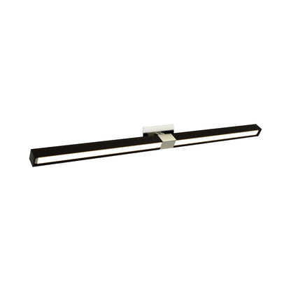 Tie Stix 2RE Adjustable 2-Light LED Wood Vanity Wall Light in Satin Nickel/Wood Espresso.