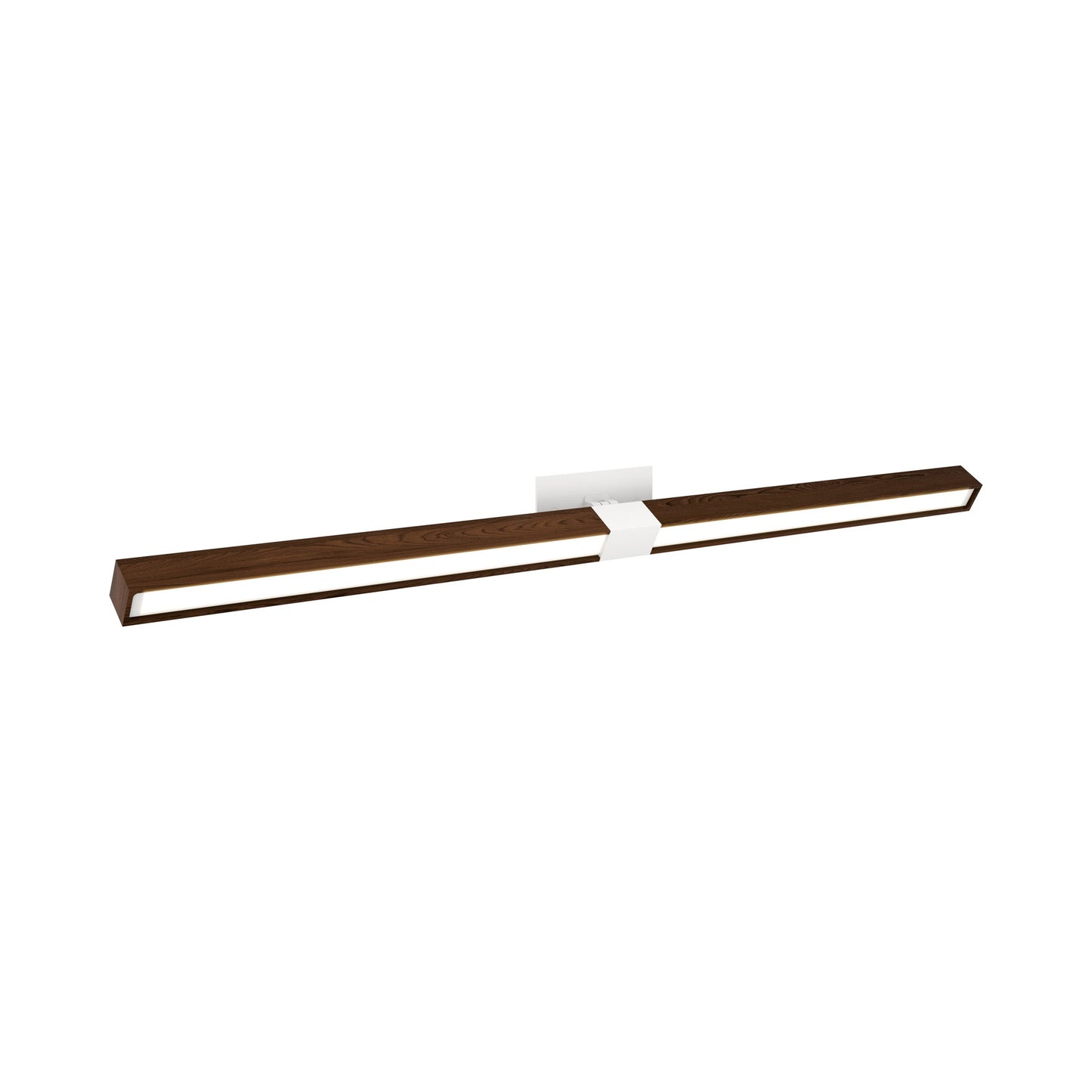 Tie Stix 2RE Adjustable 2-Light LED Wood Vanity Wall Light in White/Wood Walnut.