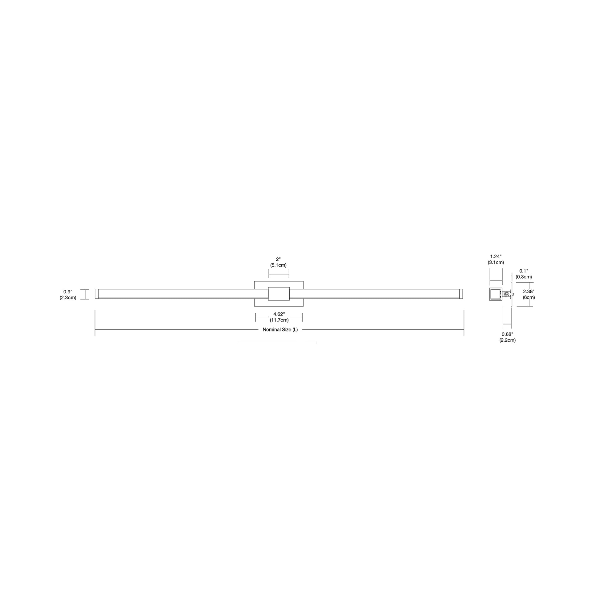 Tie Stix 2RE Adjustable 2-Light LED Wood Vanity Wall Light - line drawing.