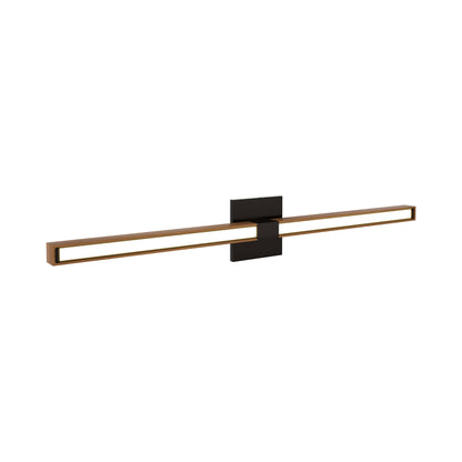 Tie Stix 4SQ 2-Light LED Wood Vanity Wall Light in Antique Bronze/Wood Cherry.