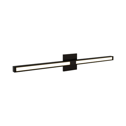 Tie Stix 4SQ 2-Light LED Wood Vanity Wall Light in Antique Bronze/Wood Espresso.