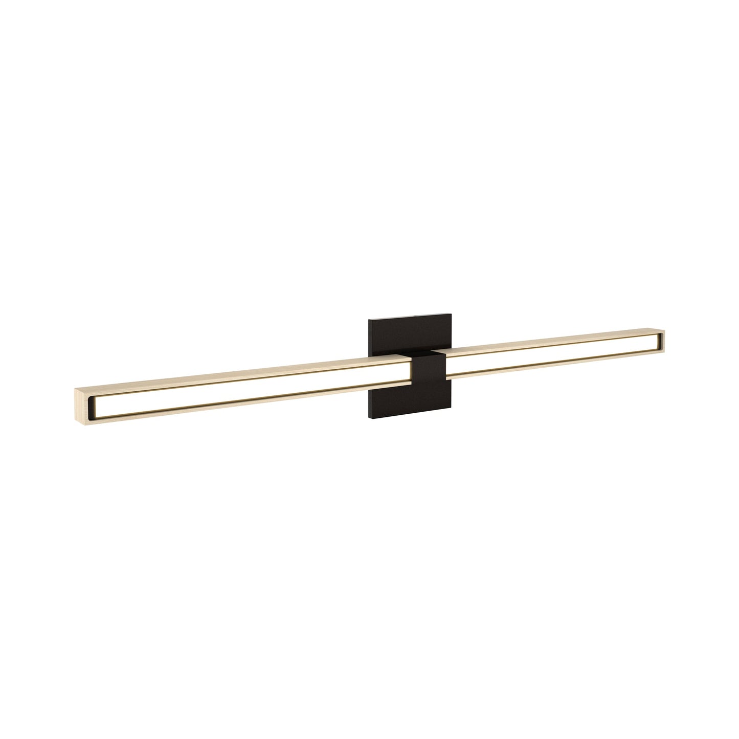 Tie Stix 4SQ 2-Light LED Wood Vanity Wall Light in Antique Bronze/Wood Maple.