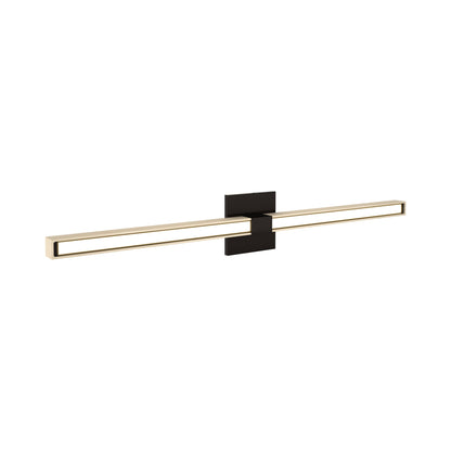 Tie Stix 4SQ 2-Light LED Wood Vanity Wall Light in Antique Bronze/Wood Maple.