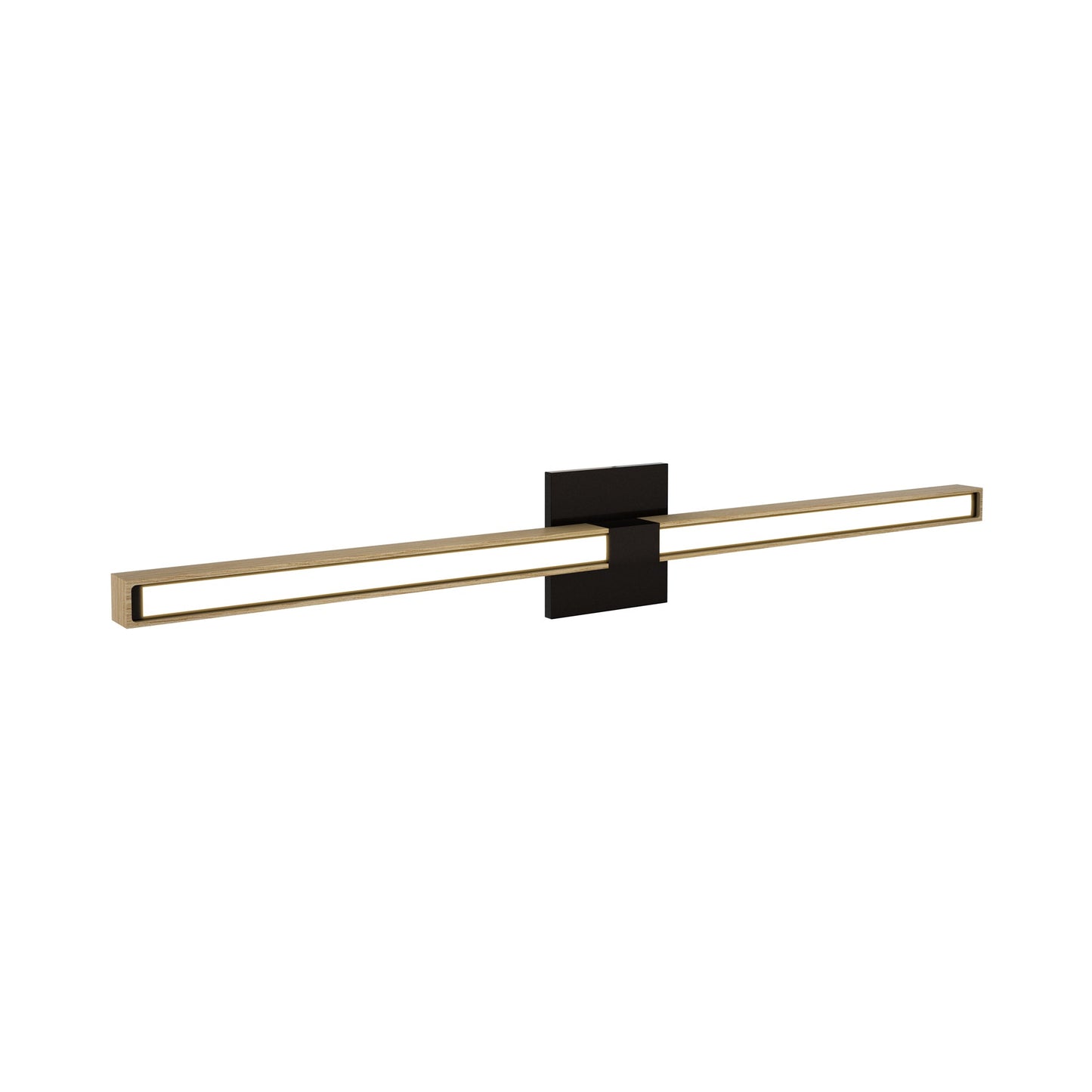 Tie Stix 4SQ 2-Light LED Wood Vanity Wall Light in Antique Bronze/Wood White Oak.