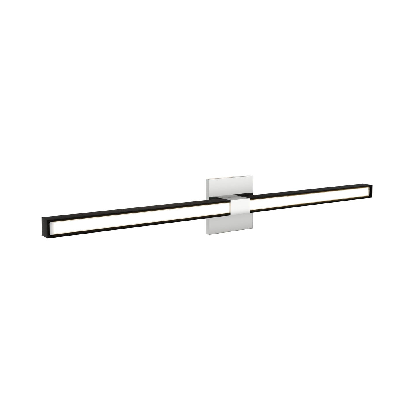 Tie Stix 4SQ 2-Light LED Wood Vanity Wall Light in Chrome/Wood Espresso.