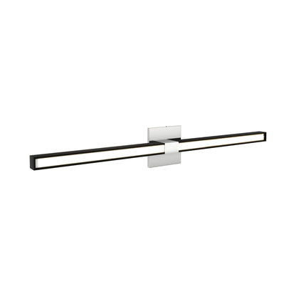 Tie Stix 4SQ 2-Light LED Wood Vanity Wall Light in Chrome/Wood Espresso.