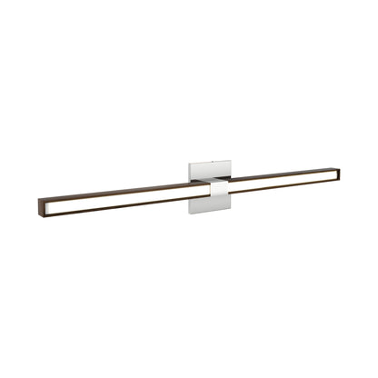 Tie Stix 4SQ 2-Light LED Wood Vanity Wall Light in Chrome/Wood Walnut.