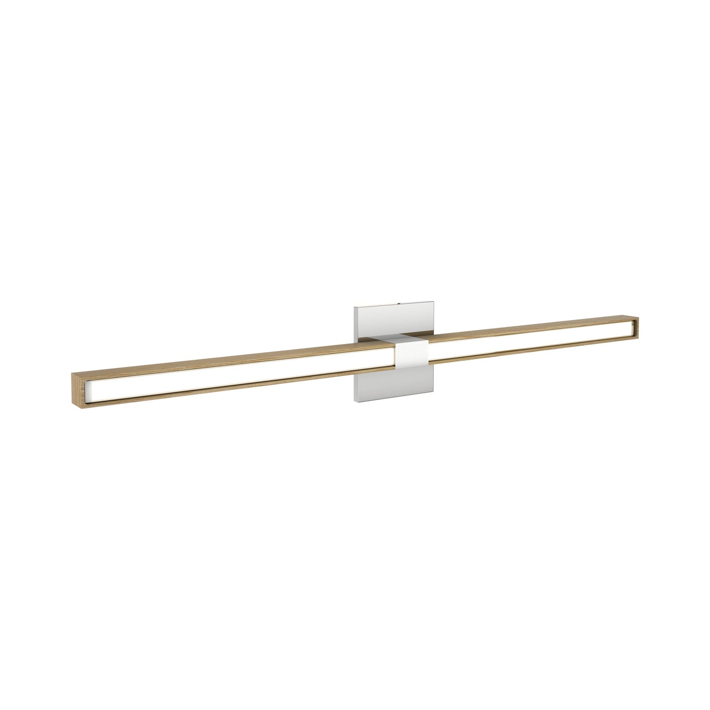 Tie Stix 4SQ 2-Light LED Wood Vanity Wall Light in Chrome/Wood White Oak.