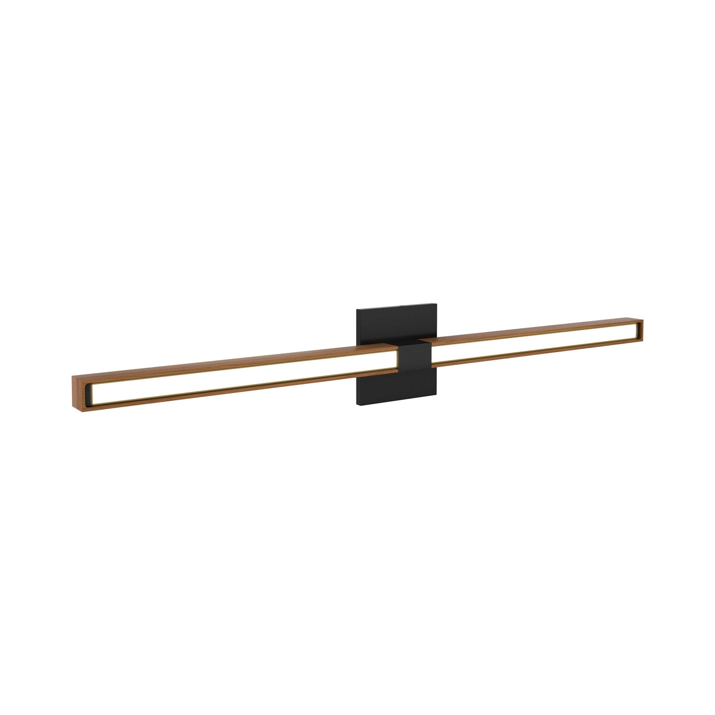 Tie Stix 4SQ 2-Light LED Wood Vanity Wall Light in Satin Black/Wood Cherry.