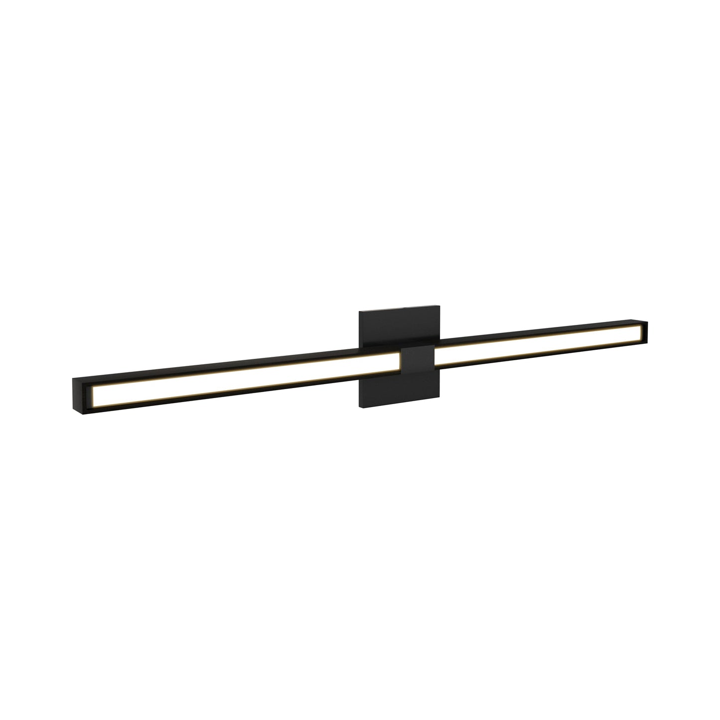 Tie Stix 4SQ 2-Light LED Wood Vanity Wall Light in Satin Black/Wood Espresso.