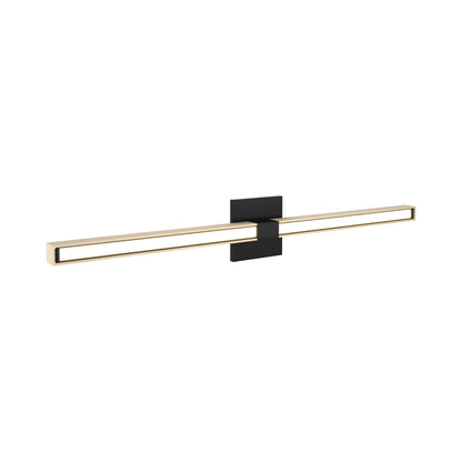 Tie Stix 4SQ 2-Light LED Wood Vanity Wall Light in Satin Black/Wood Maple.