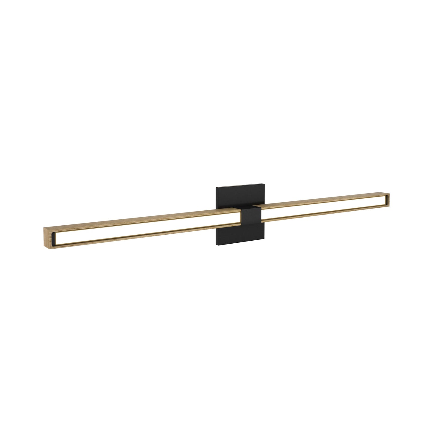 Tie Stix 4SQ 2-Light LED Wood Vanity Wall Light in Satin Black/Wood White Oak.