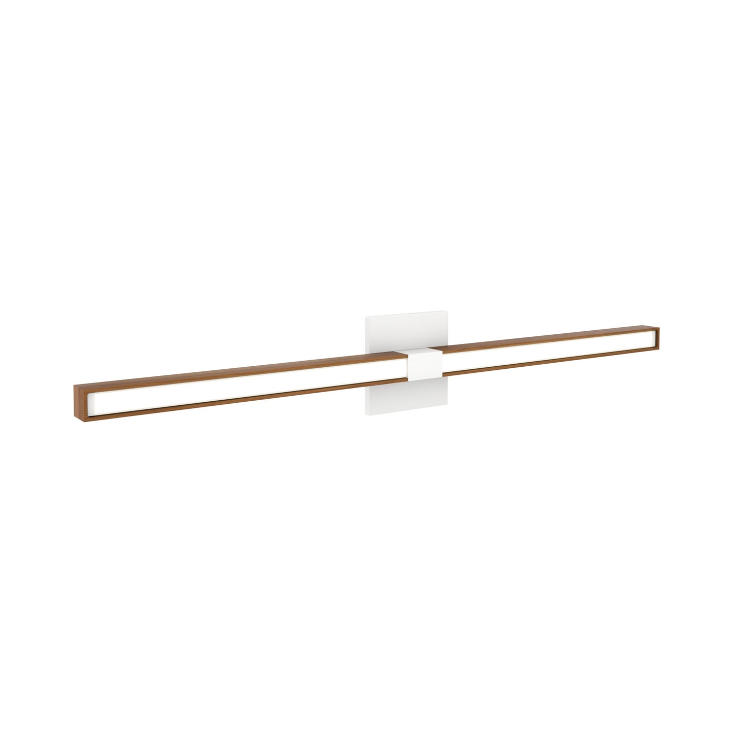 Tie Stix 4SQ 2-Light LED Wood Vanity Wall Light in White/Wood Cherry.