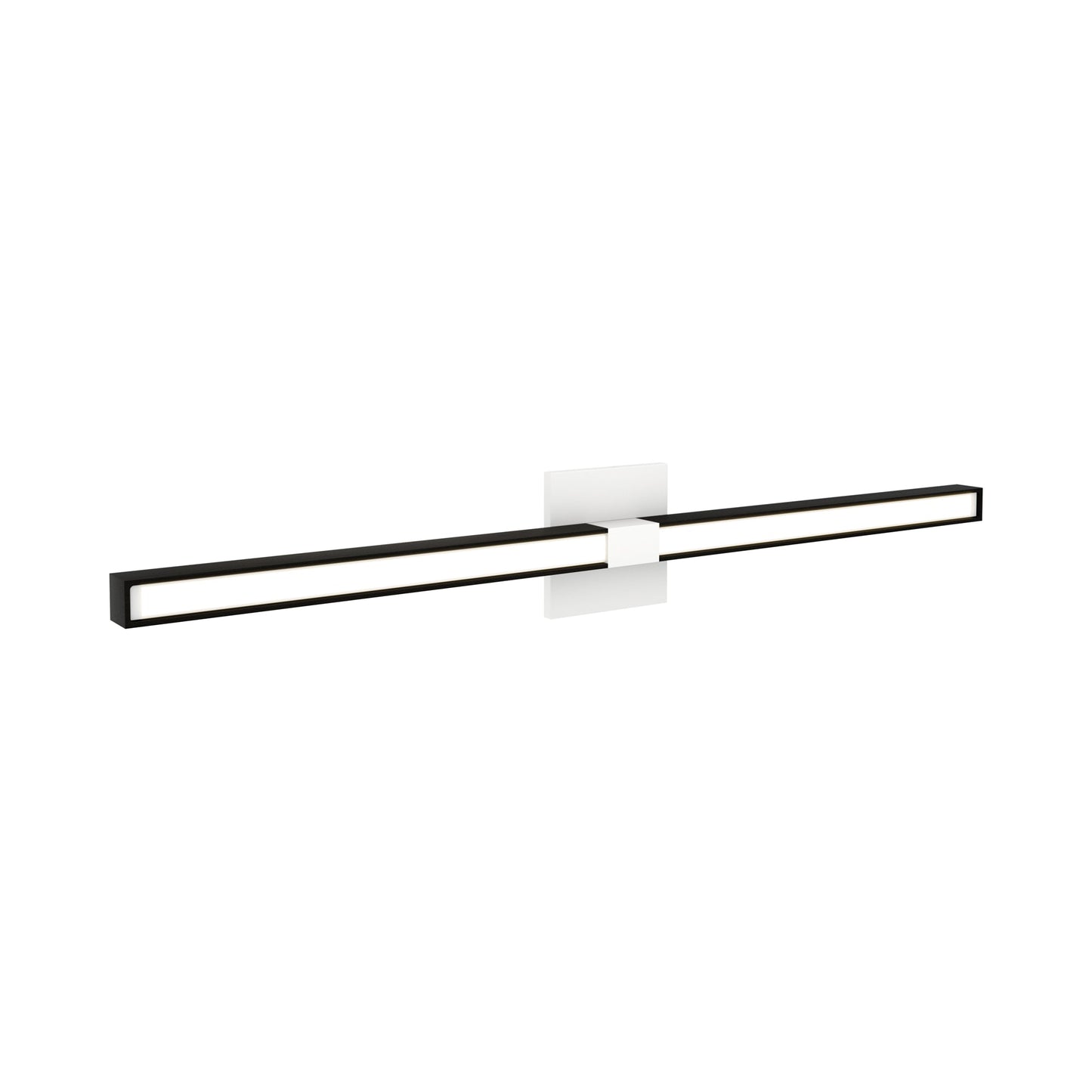 Tie Stix 4SQ 2-Light LED Wood Vanity Wall Light in White/Wood Espresso.