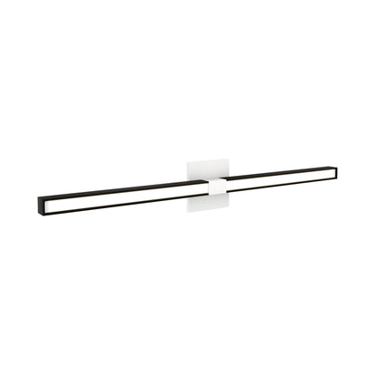 Tie Stix 4SQ 2-Light LED Wood Vanity Wall Light in White/Wood Espresso.