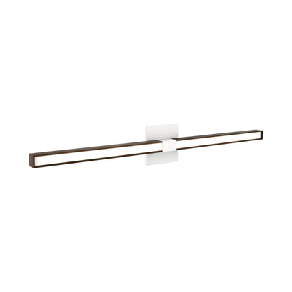 Tie Stix 4SQ 2-Light LED Wood Vanity Wall Light in White/Wood Walnut.