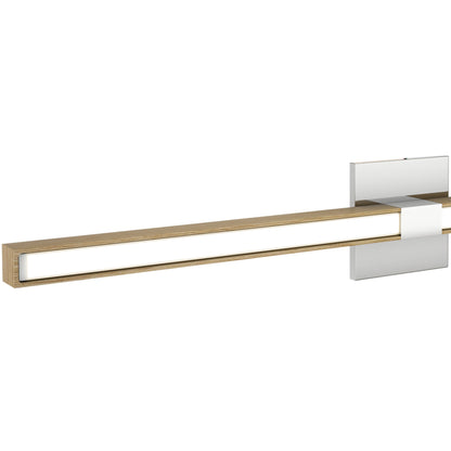 Tie Stix 4SQ 2-Light LED Wood Vanity Wall Light in Detail.