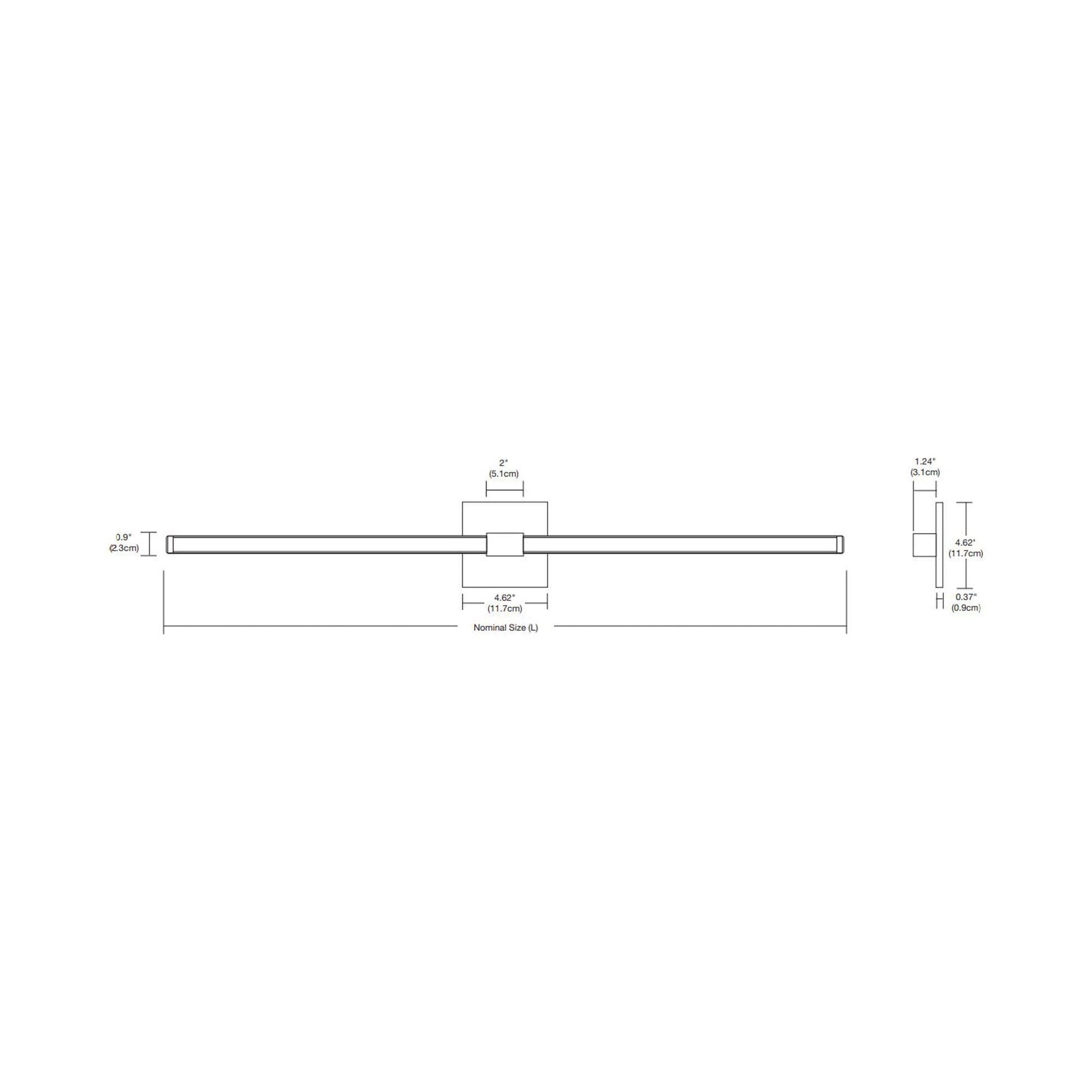 Tie Stix 4SQ 2-Light LED Wood Vanity Wall Light - line drawing.