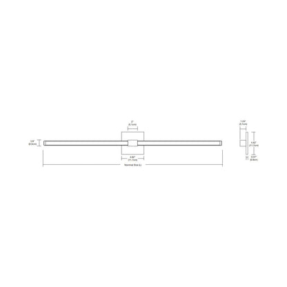 Tie Stix 4SQ 2-Light LED Wood Vanity Wall Light - line drawing.