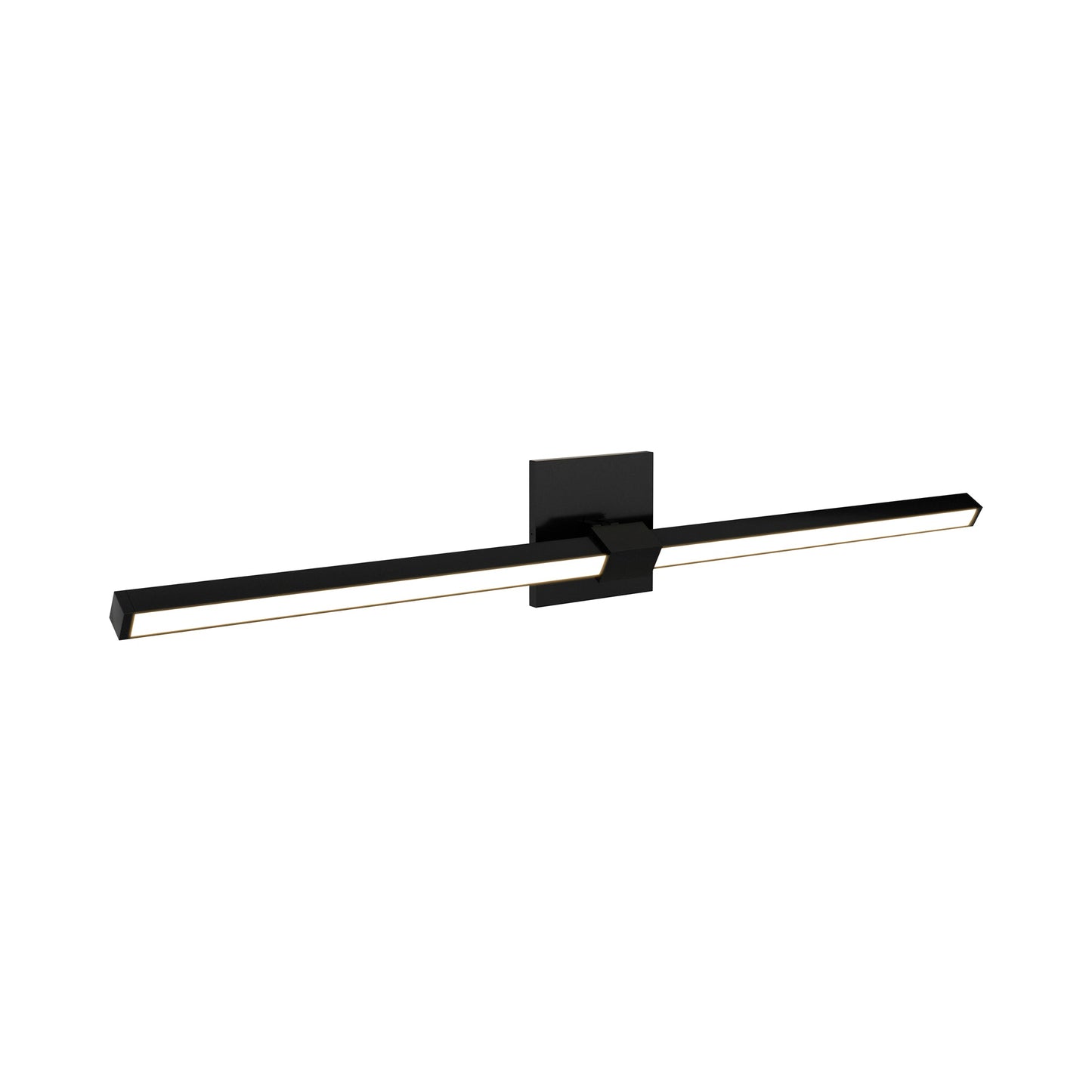 Tie Stix 4SQ Adjustable 2-Light LED Vanity Wall Light in Satin Black.