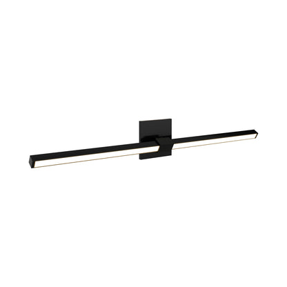 Tie Stix 4SQ Adjustable 2-Light LED Vanity Wall Light in Satin Black.