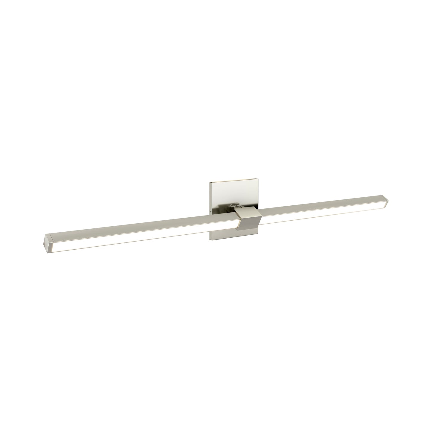 Tie Stix 4SQ Adjustable 2-Light LED Vanity Wall Light in Satin Nickel.