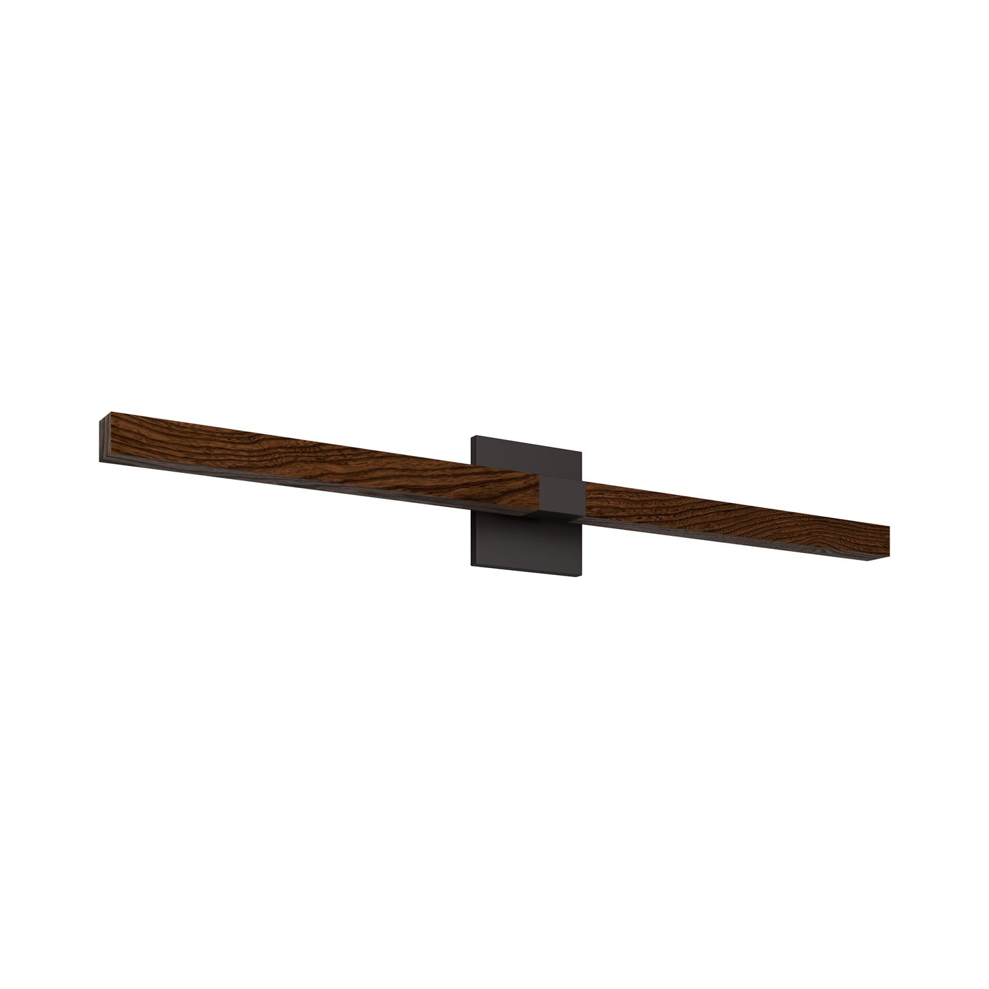 Tie Stix 4SQ Adjustable 2-Light LED Wood Vanity Wall Light in Antique Bronze/Wood Walnut.