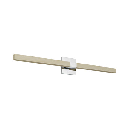 Tie Stix 4SQ Adjustable 2-Light LED Wood Vanity Wall Light in Chrome/Wood Maple.