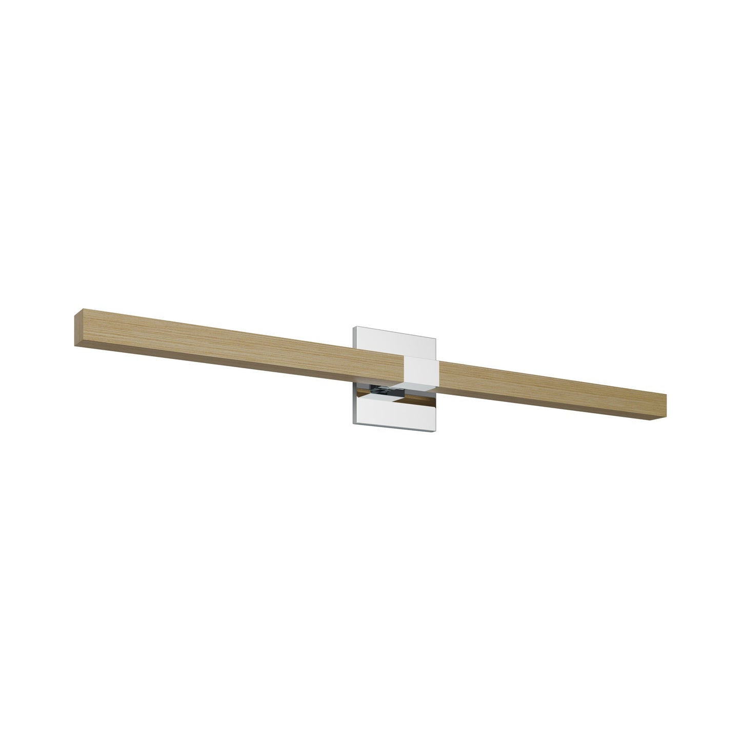 Tie Stix 4SQ Adjustable 2-Light LED Wood Vanity Wall Light in Chrome/Wood White Oak.