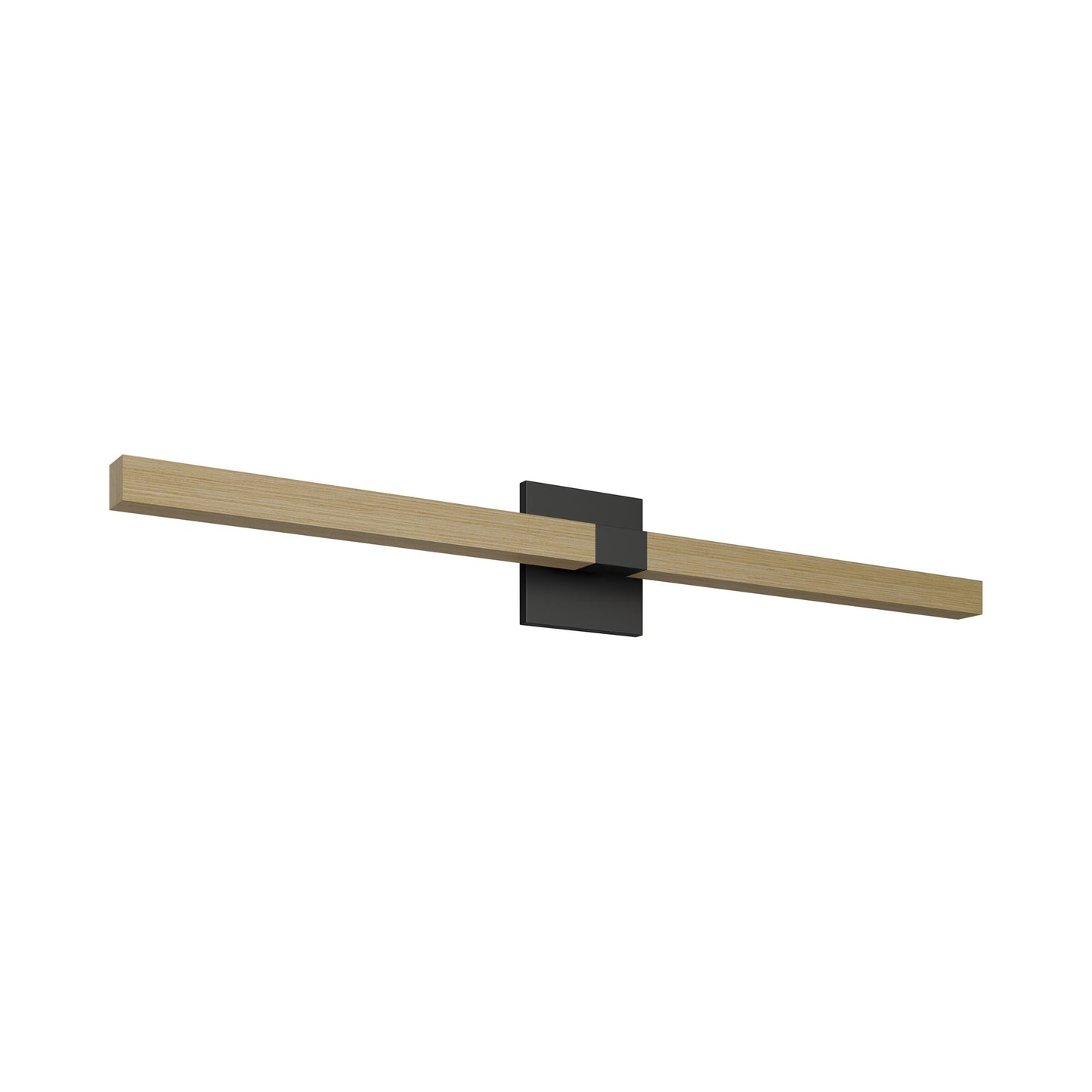 Tie Stix 4SQ Adjustable 2-Light LED Wood Vanity Wall Light in Satin Black/Wood White Oak.