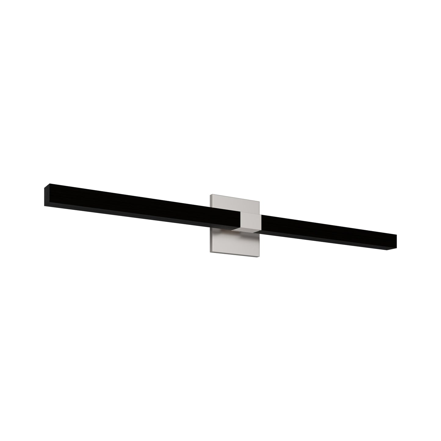 Tie Stix 4SQ Adjustable 2-Light LED Wood Vanity Wall Light in Satin Nickel/Wood Espresso.