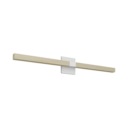 Tie Stix 4SQ Adjustable 2-Light LED Wood Vanity Wall Light in White/Wood Maple.