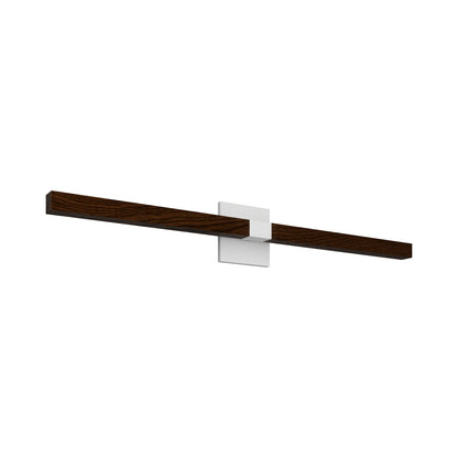 Tie Stix 4SQ Adjustable 2-Light LED Wood Vanity Wall Light in White/Wood Walnut.